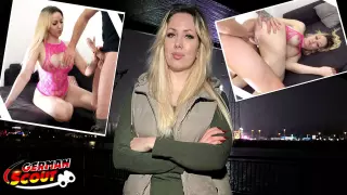 Vollbusige deutsche Blondine beim Casting